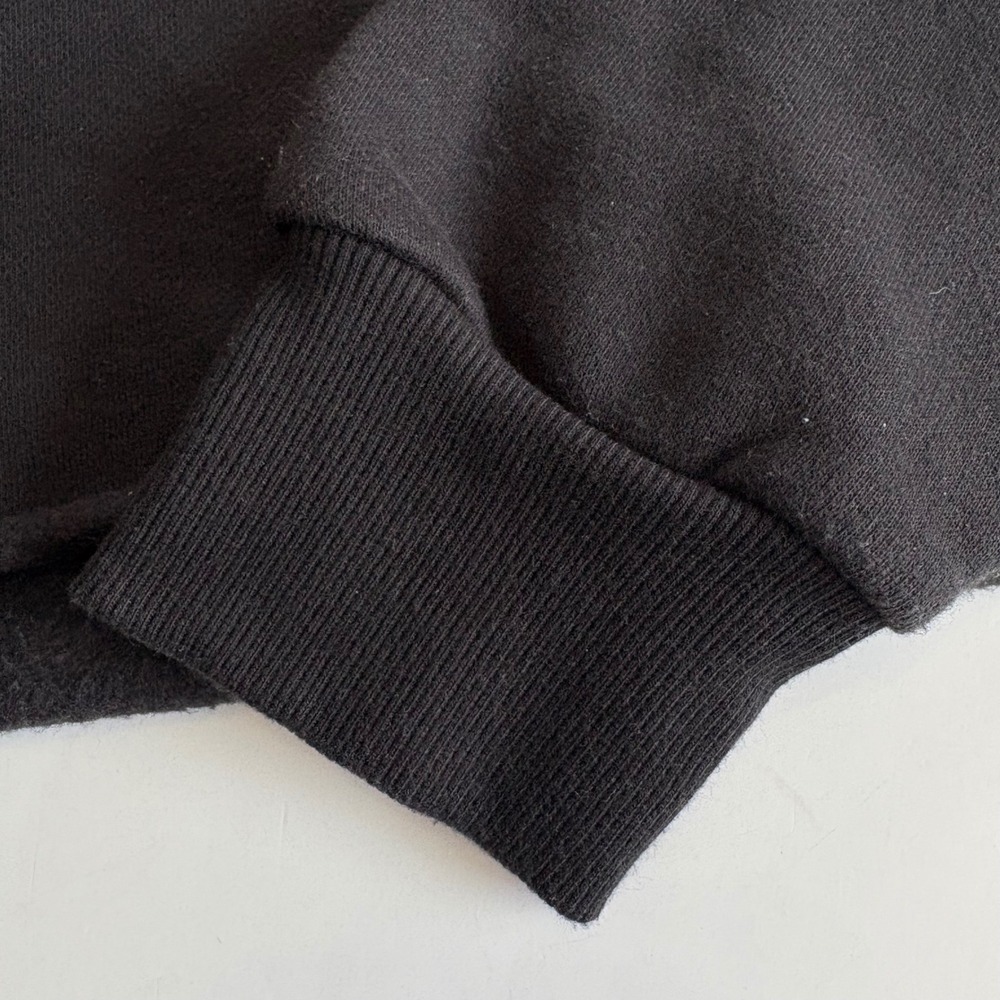 Fundamental Coast Women's Medium Black 1/4 Zip Cropped Hoodie Raw‎ Hem Relaxed - Picture 7 of 7